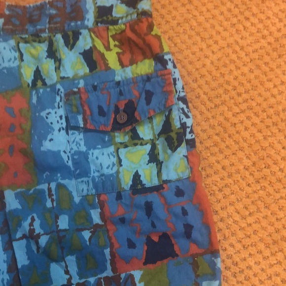 Vintage 60s 70s Men’s Board Shorts Swim Trunks Mad Men Hawaiian Tribal Print - Picture 3 of 4